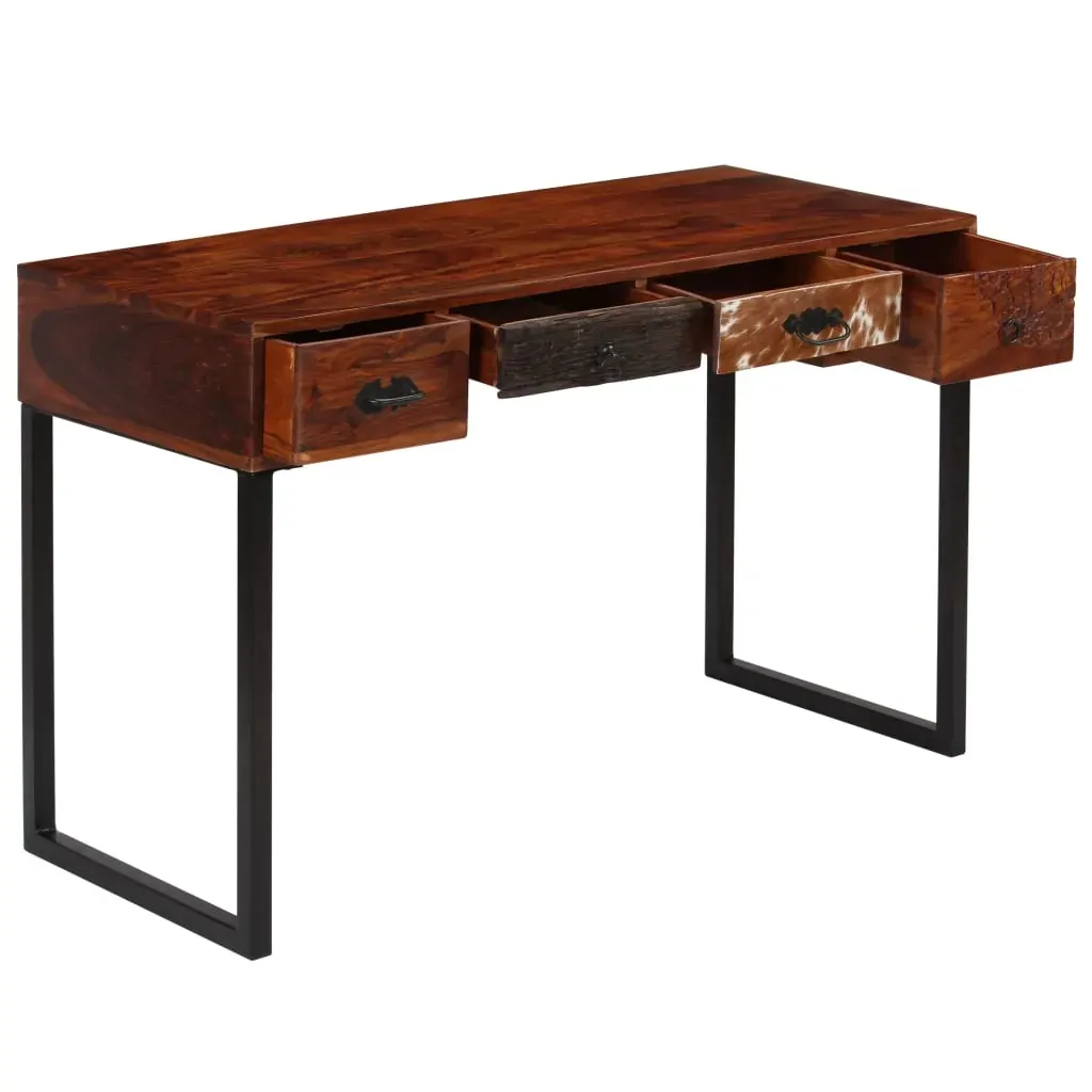 Desk Solid Sheesham Wood and Real Leather 117x50x76 cm Price