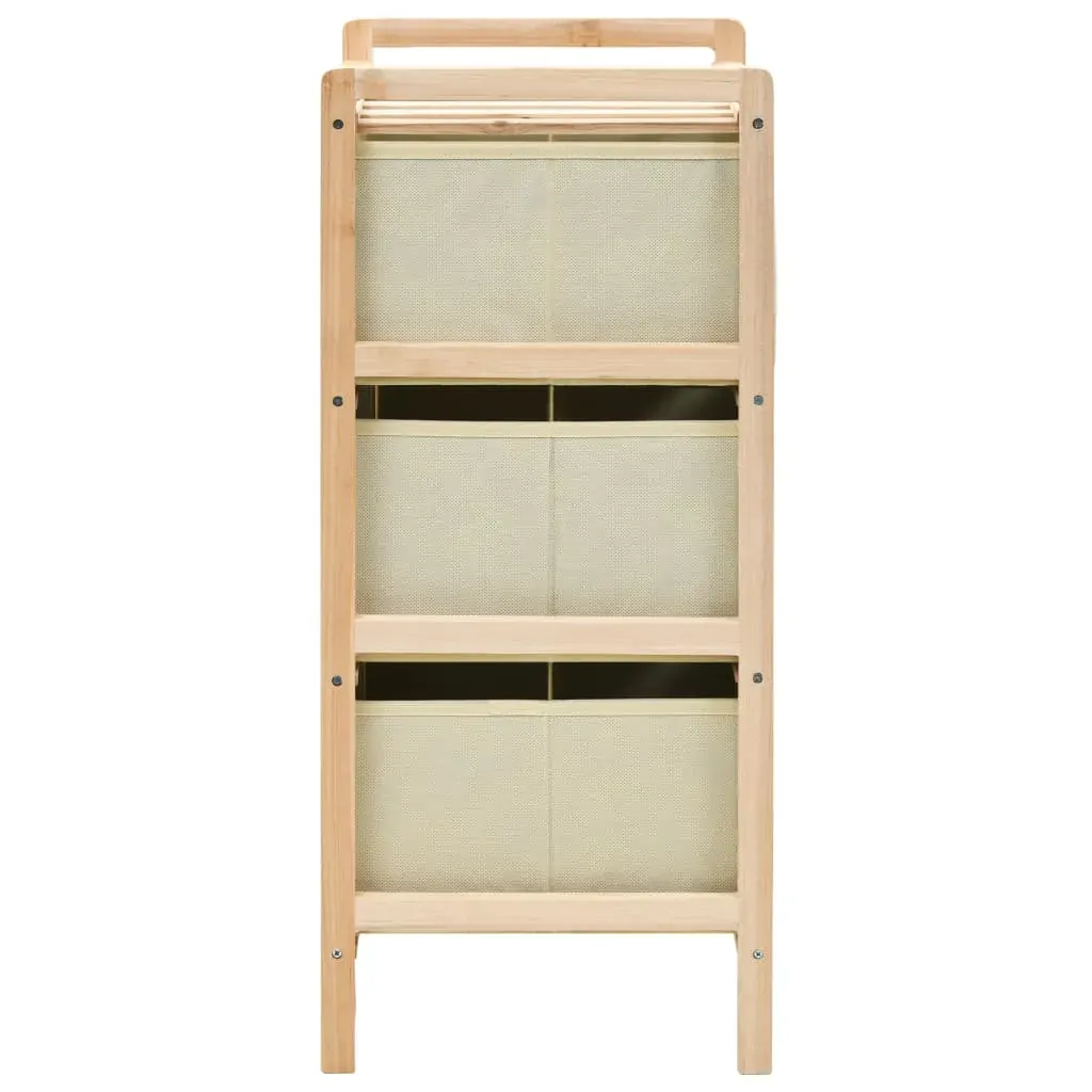 Storage Rack with Fabric Baskets Cedar Wood Beige Price