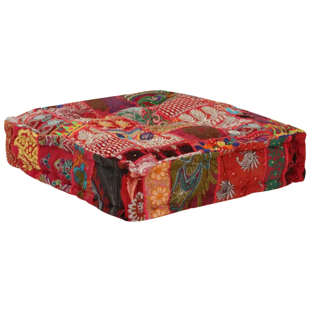 Patchwork Pouffe Square Cotton Handmade 50x50x12 cm Price