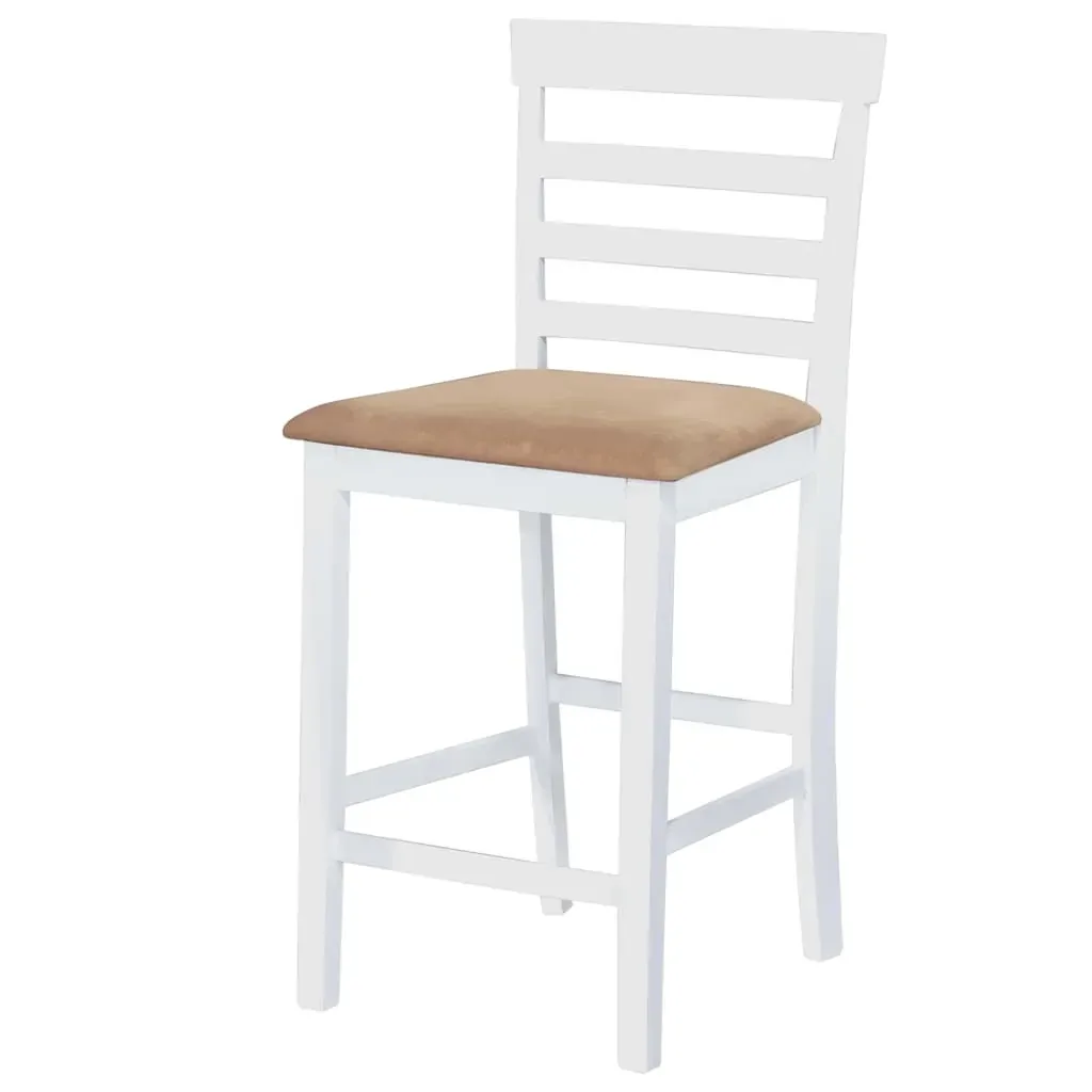 White Wooden Bar Table and 4 Bar Chairs Set Price