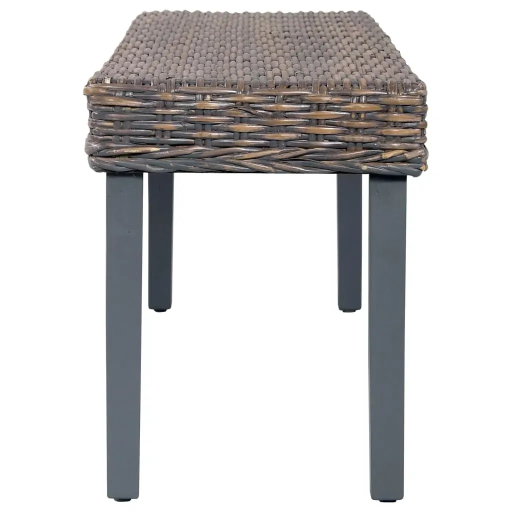 Bench 110 cm Natural Kubu Rattan and Solid Mango Wood Price