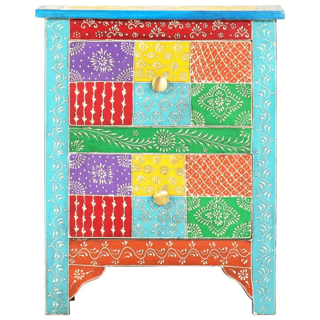 Stewart Hand Painted Bedside Cabinet 40x30x50 cm Solid Mango Wood Price