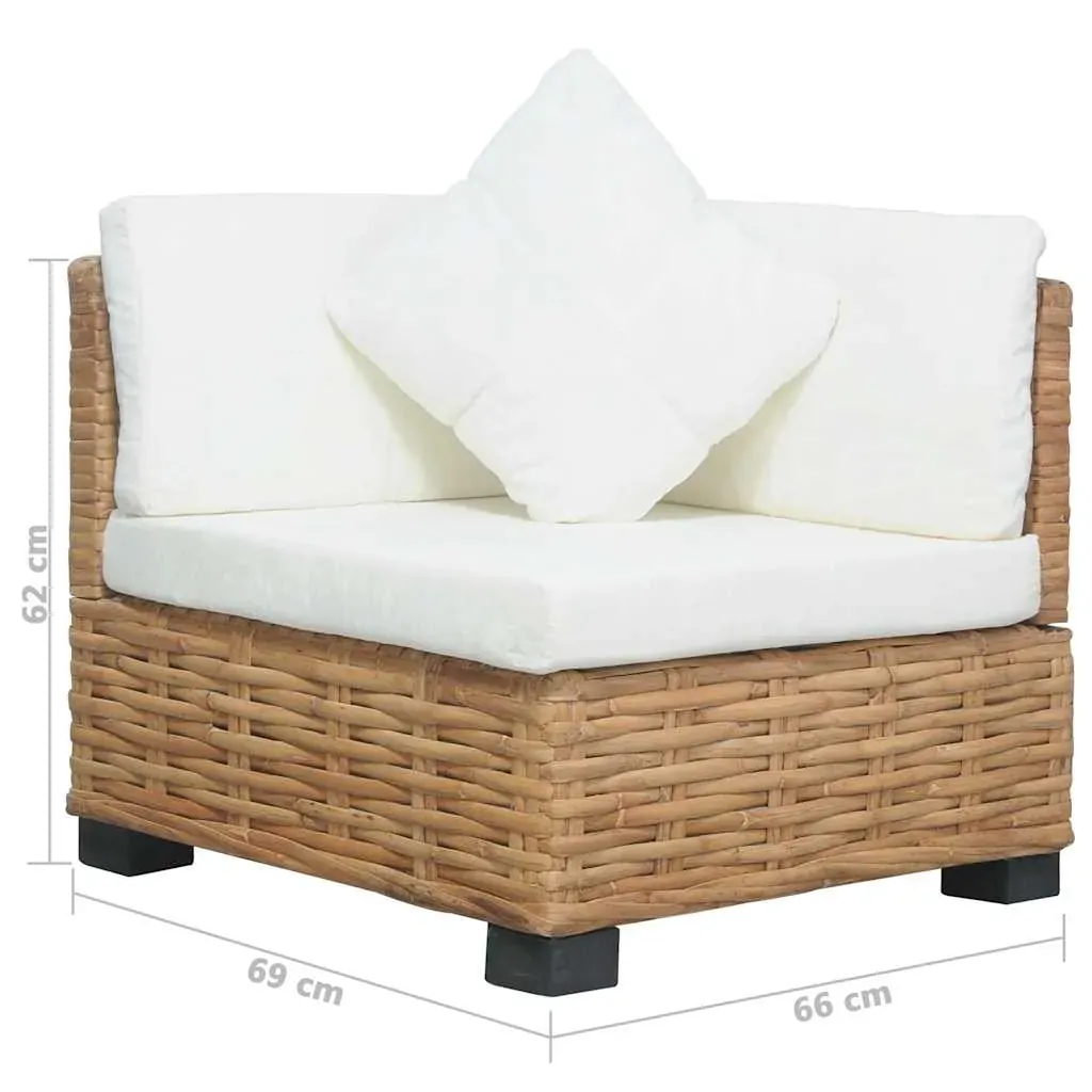 Sofa with Cushions Natural Rattan Price