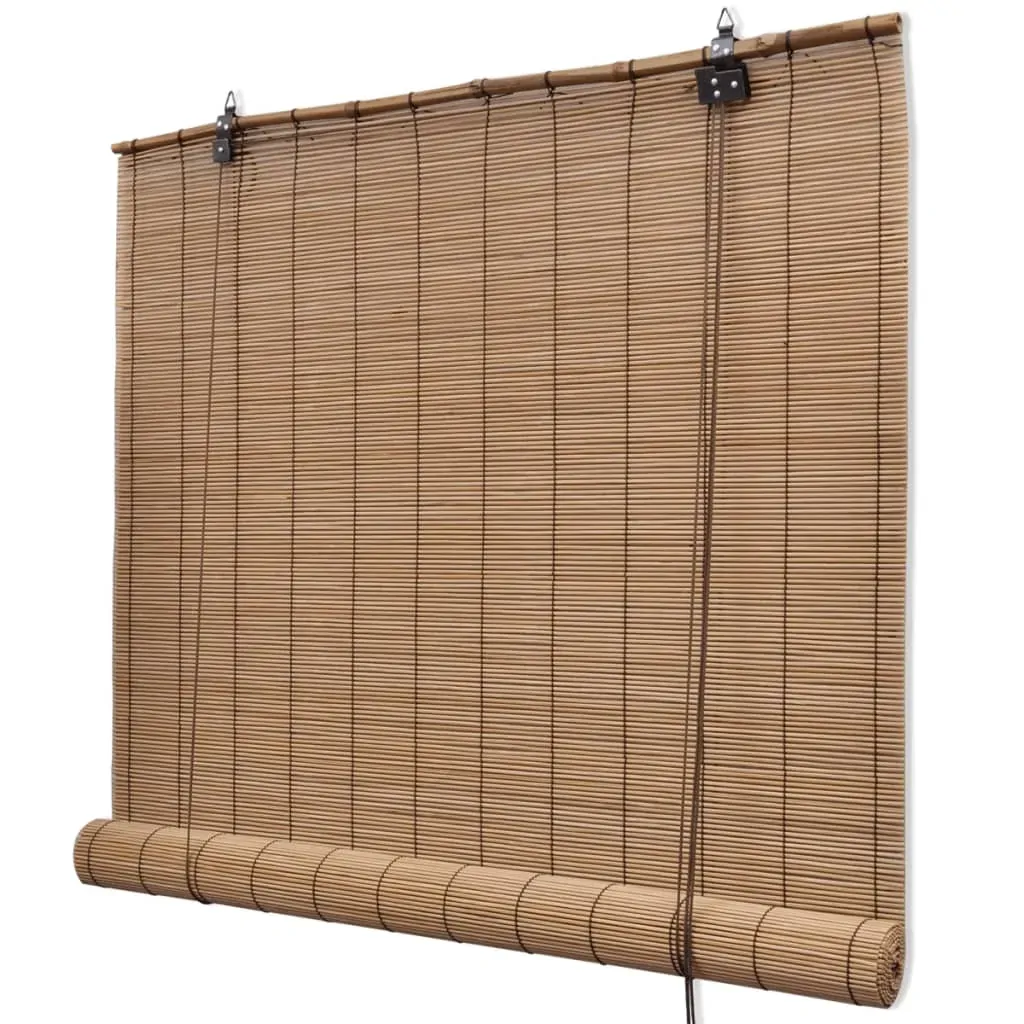 Bamboo Roller Blinds 2 pcs Brown Price