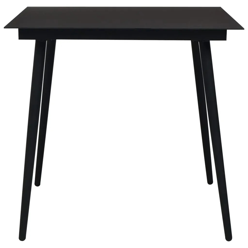 Garden Dining Set Cotton Rope and Steel Black Price