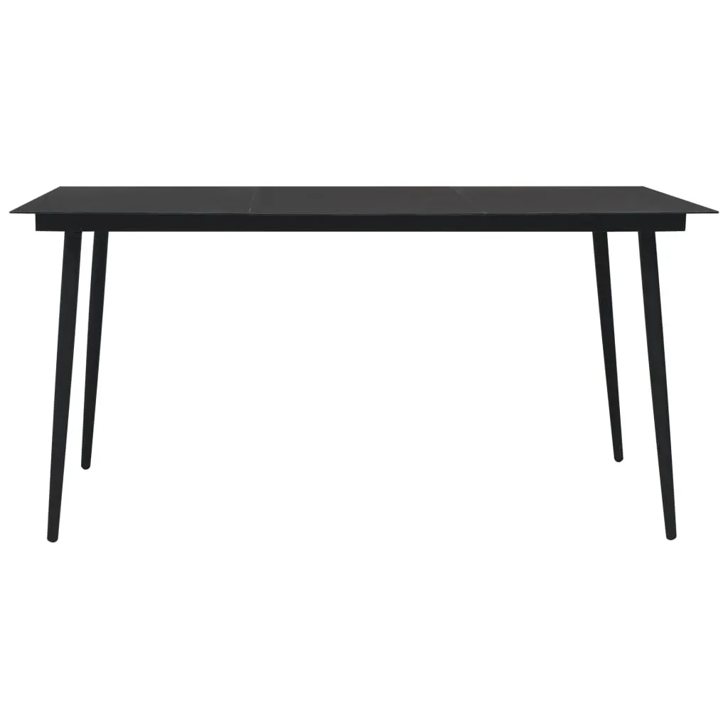Garden Dining Set Cotton Rope and Steel Black Price