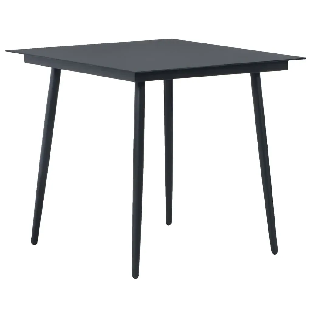 Garden Dining Set PVC Rattan Black Price