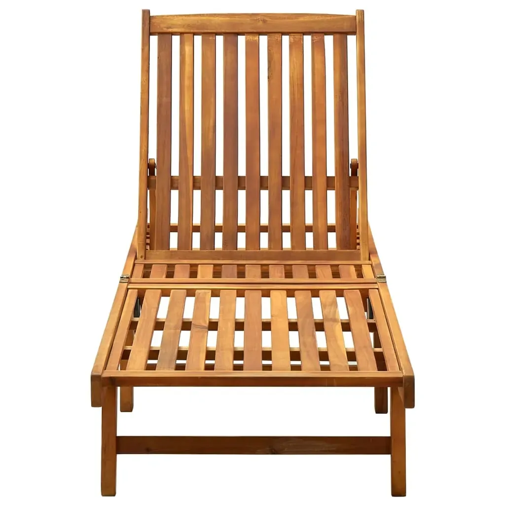 Garden Sun Lounger with Cushion Solid Acacia Wood Price