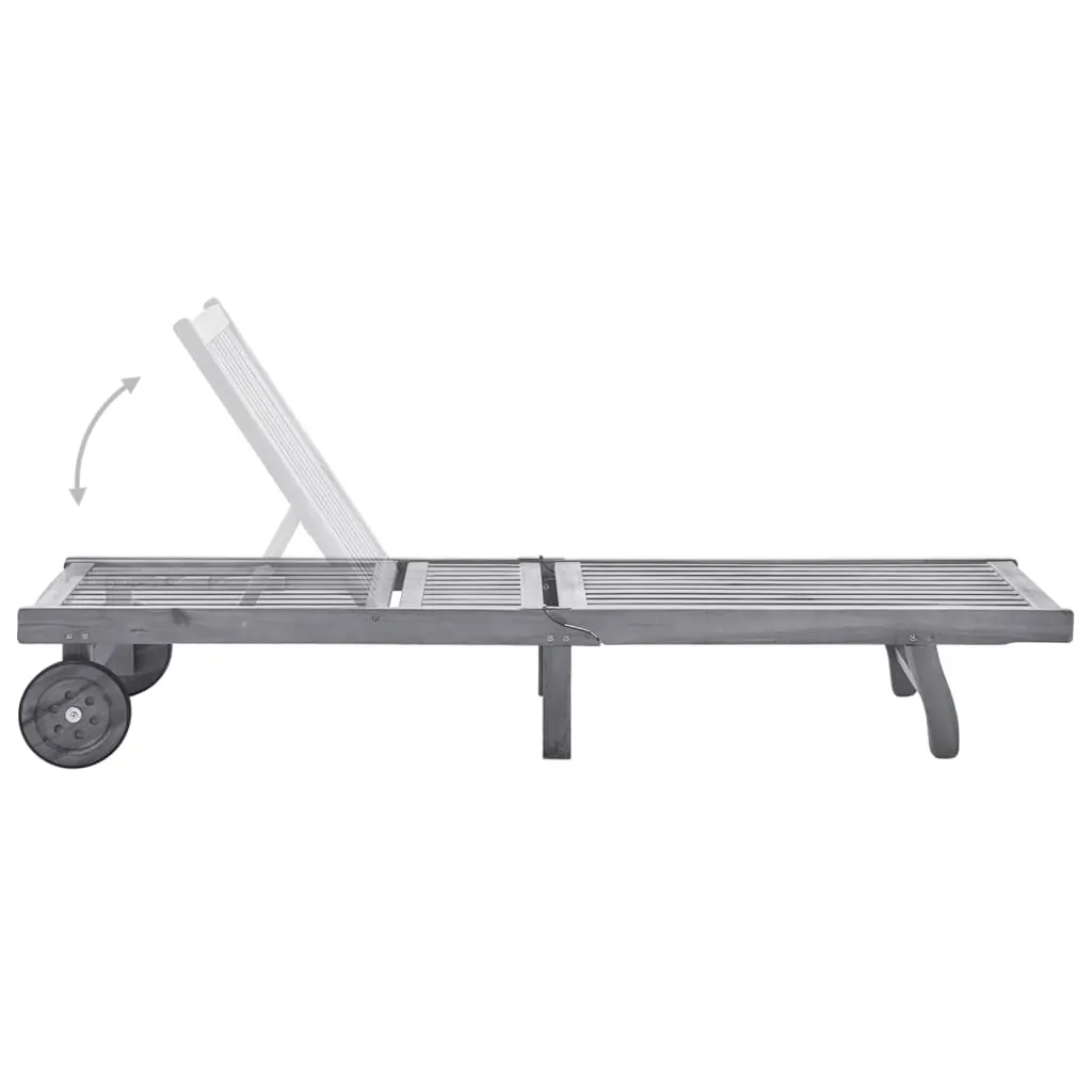 Garden Sun Lounger with Cushion Solid Acacia Wood Price