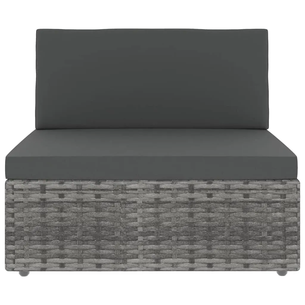 Garden Lounge Set with Cushions Grey Poly Rattan Price