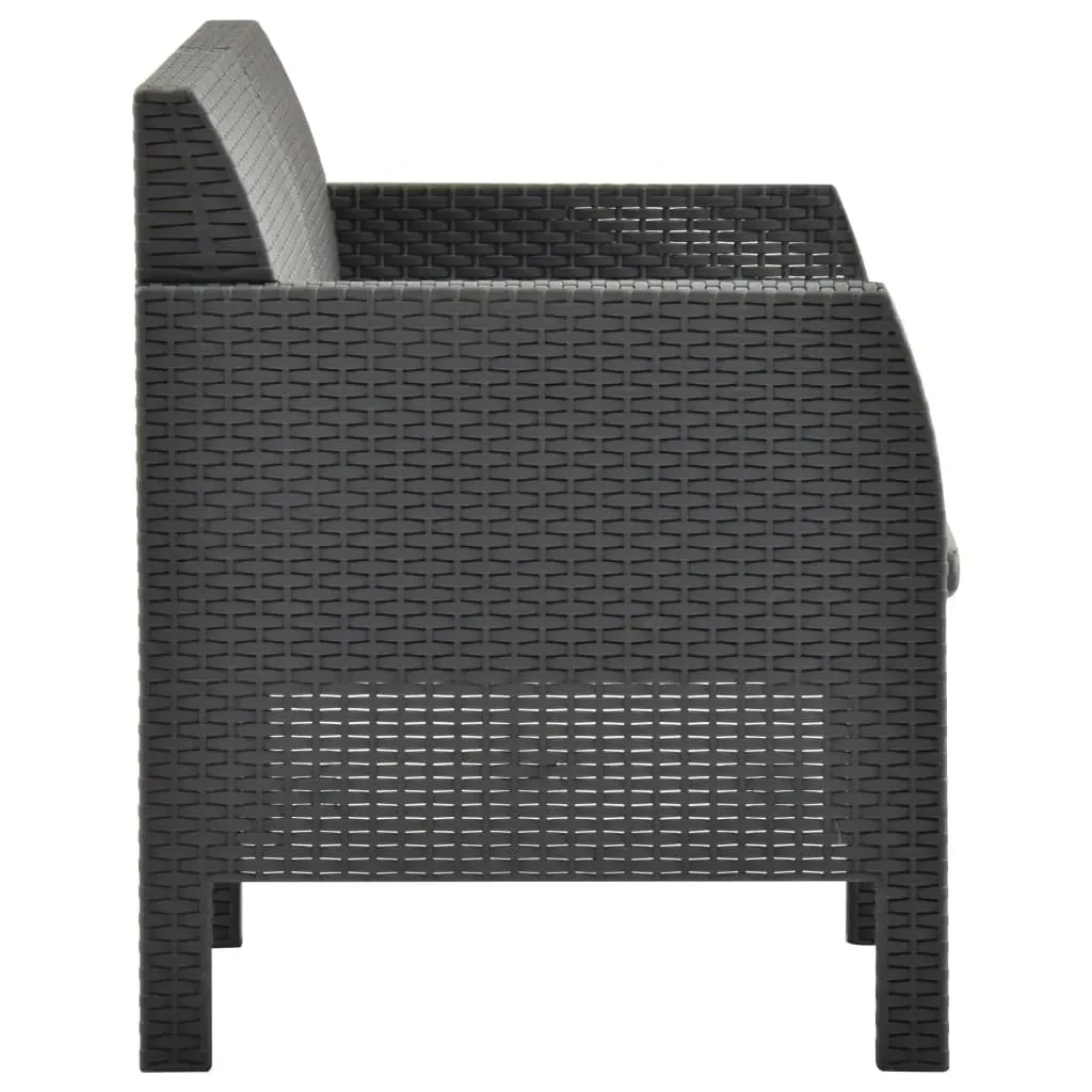 Garden Sofa with Cushions Anthracite PP Rattan Price