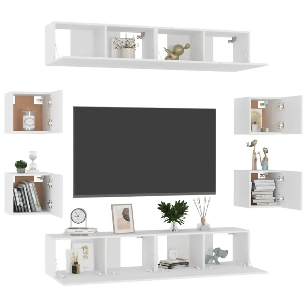 Adams 8 Piece TV Cabinet Set Engineered Wood Price