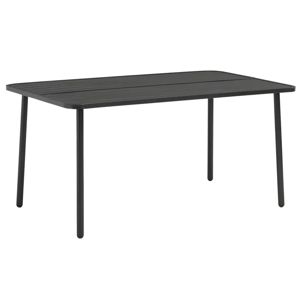 Garden Dining Set Steel Dark Grey Price