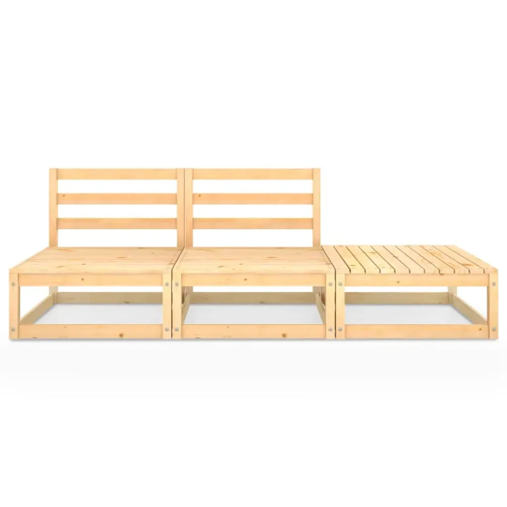 3 Piece Garden Lounge Set Solid Pinewood Price