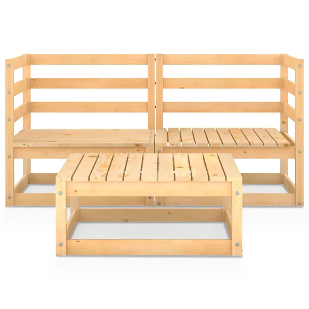 3 Piece Garden Lounge Set Solid Pinewood Price