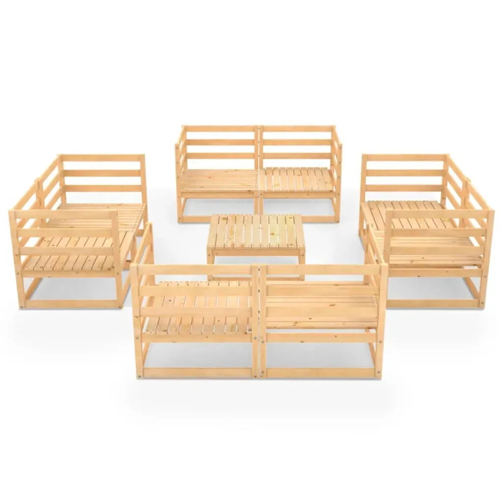 9 Piece Garden Lounge Set Solid Pinewood Price