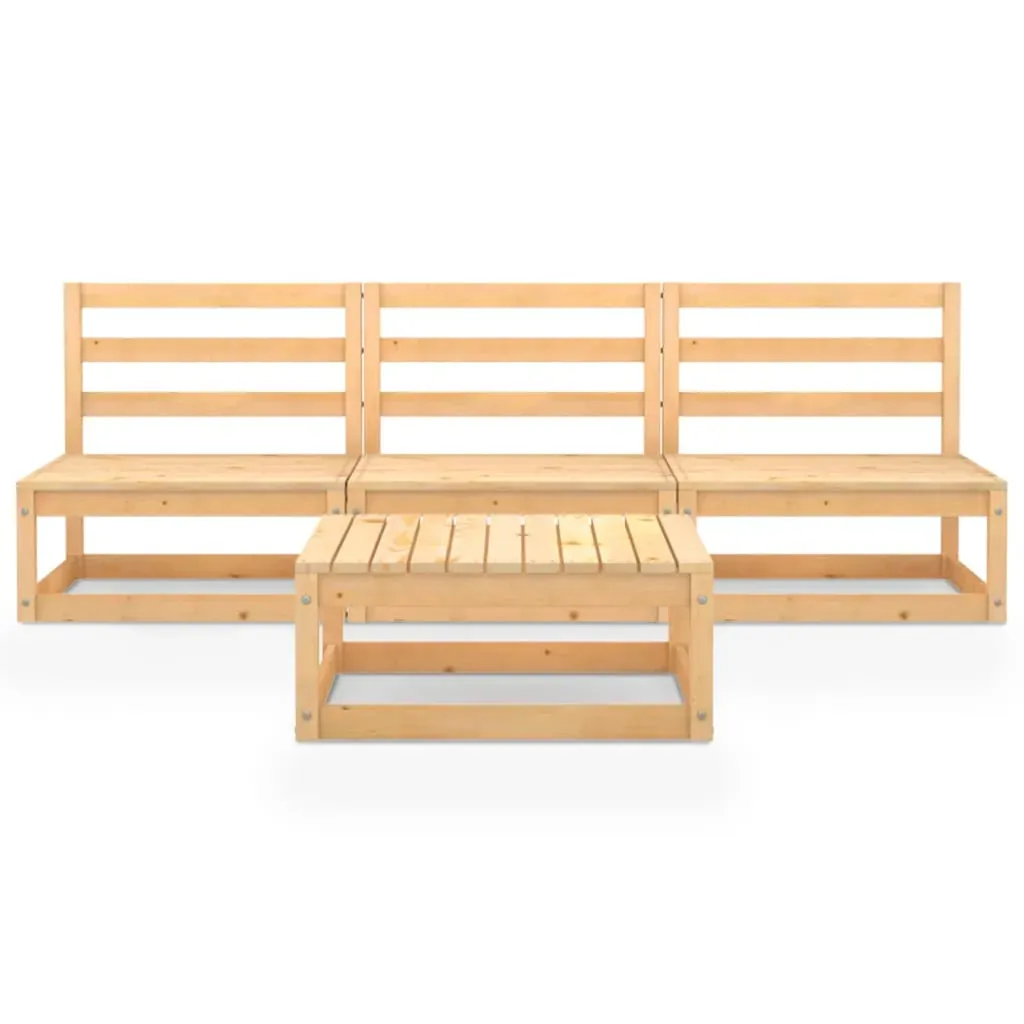 4 Piece Garden Lounge Set Solid Pinewood Price