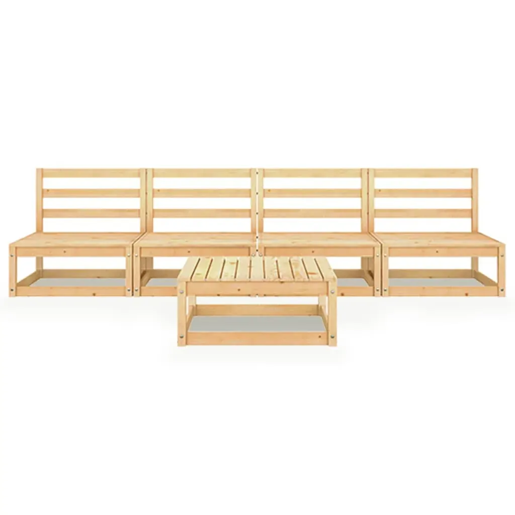 5 Piece Garden Lounge Set Solid Pinewood Price