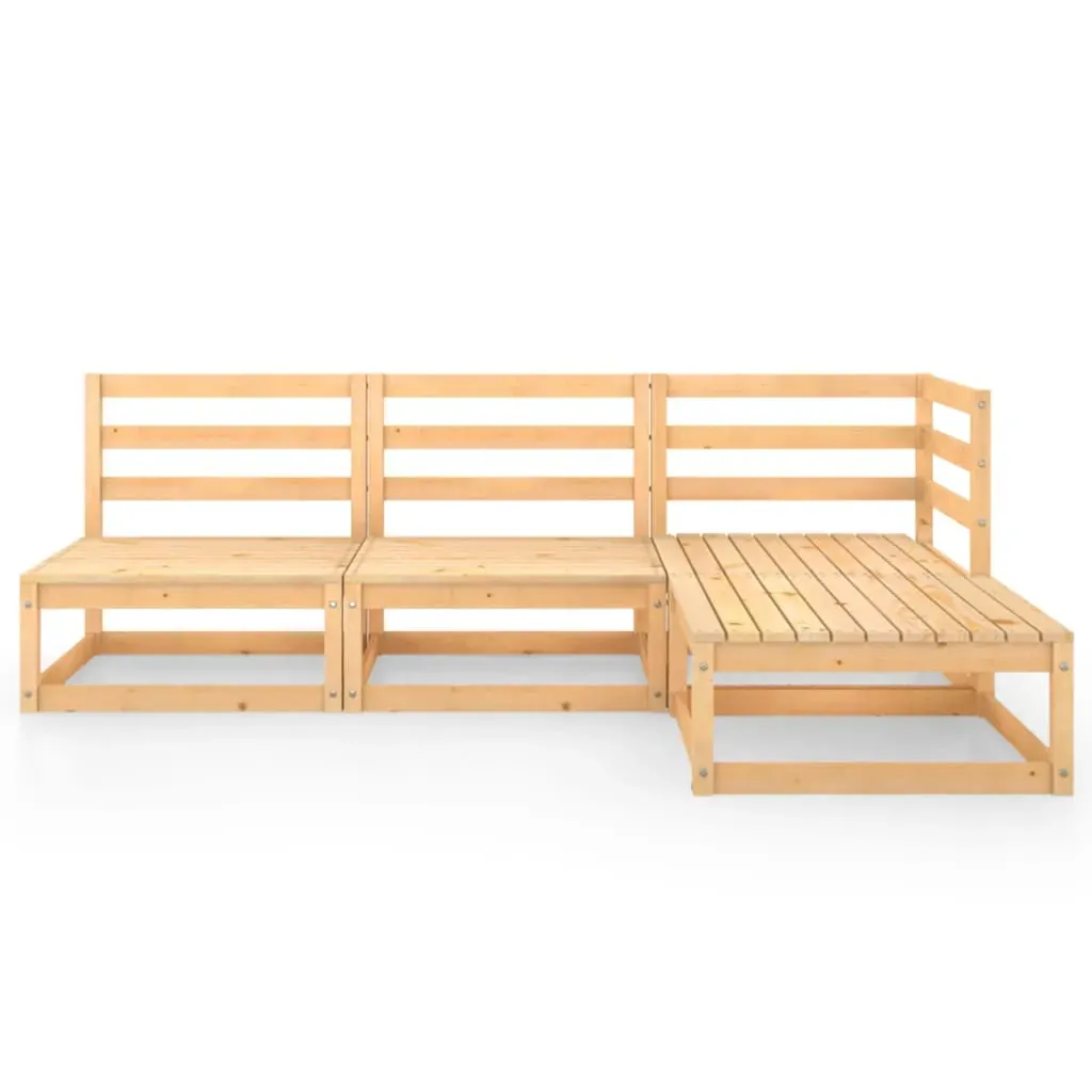 4 Piece Garden Lounge Set Solid Pinewood Price