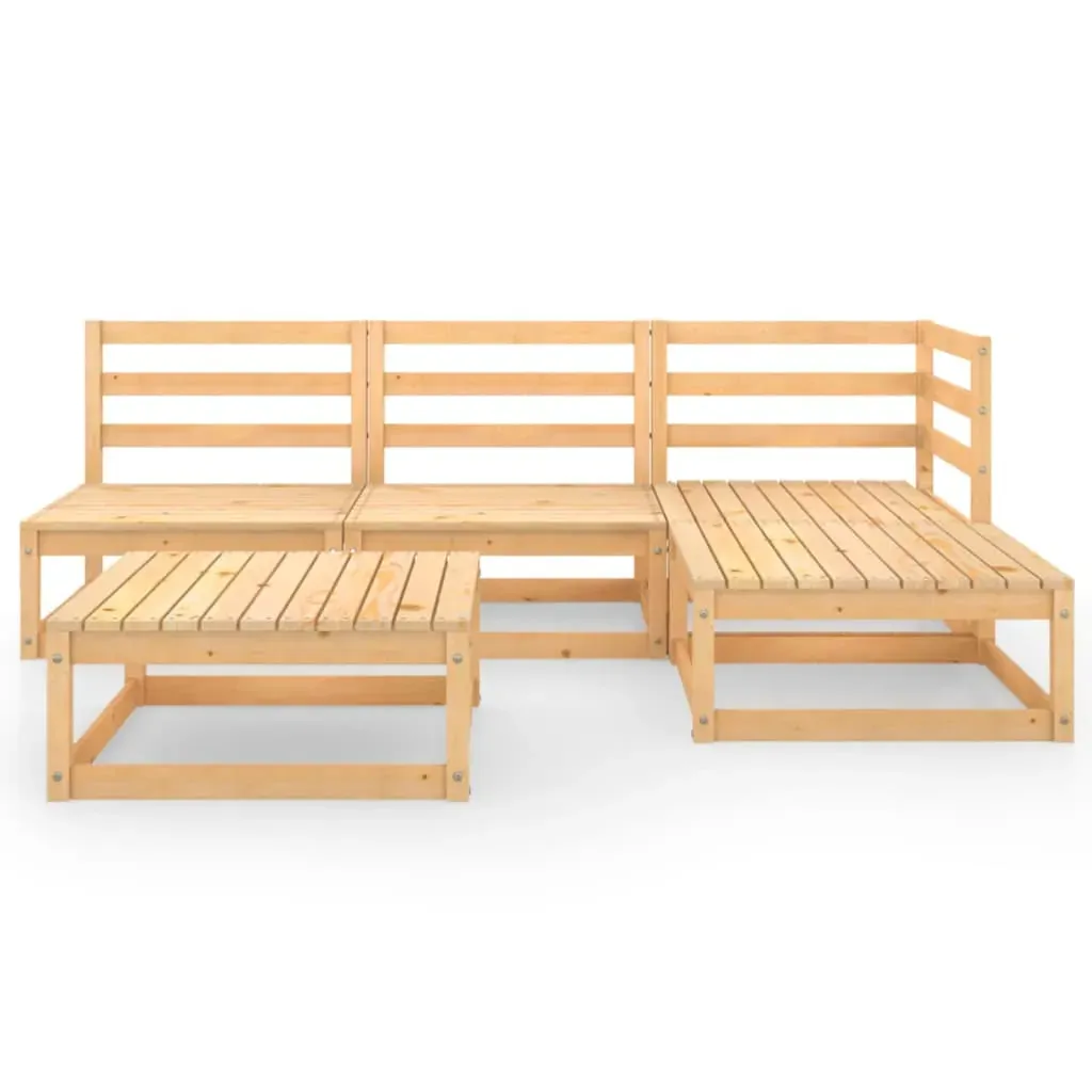 5 Piece Garden Lounge Set Solid Pinewood Price