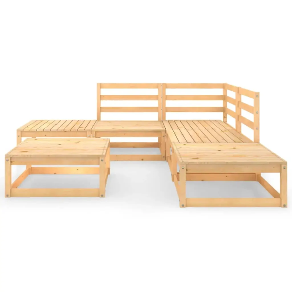 6 Piece Garden Lounge Set Solid Pinewood Price