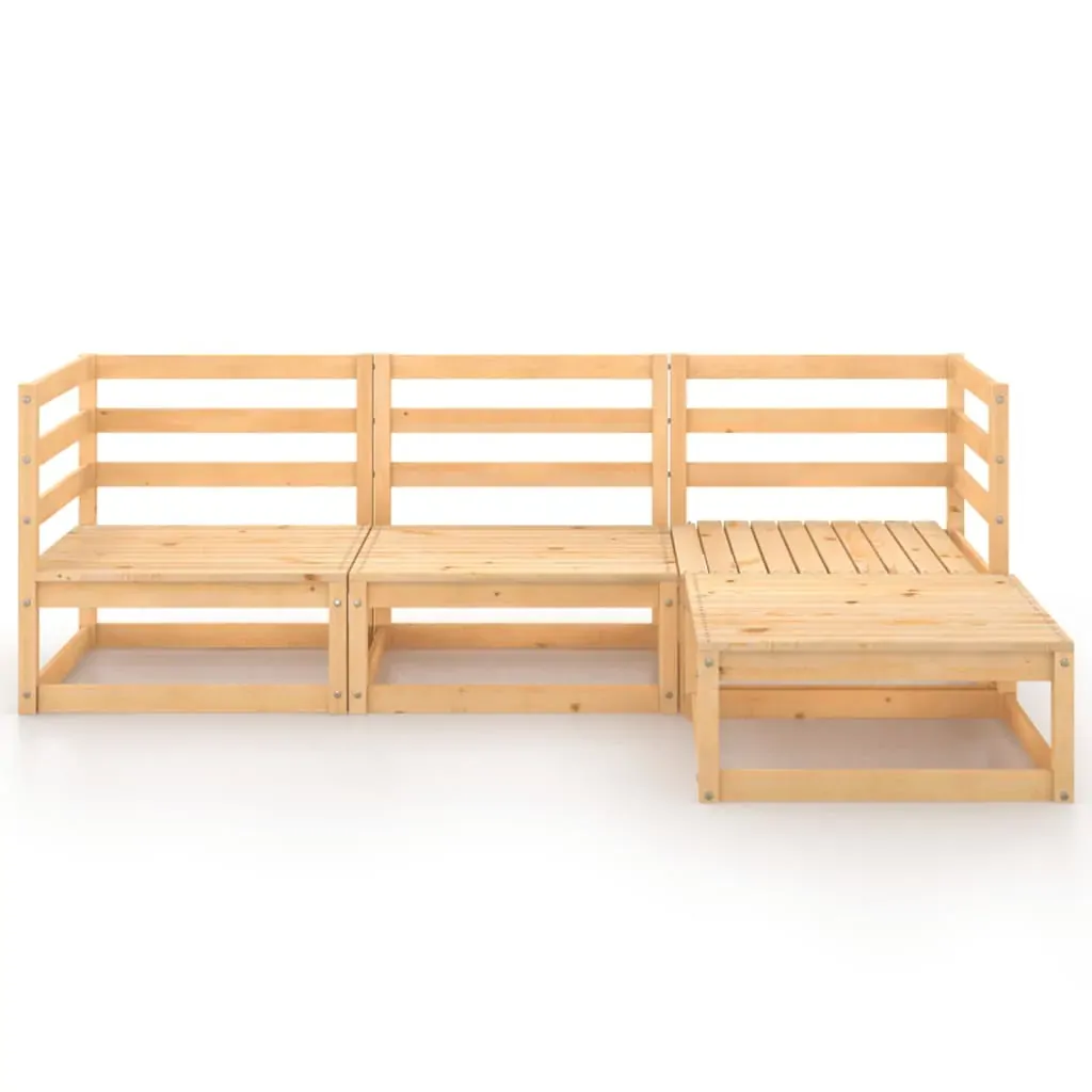 4 Piece Garden Lounge Set Solid Pinewood Price