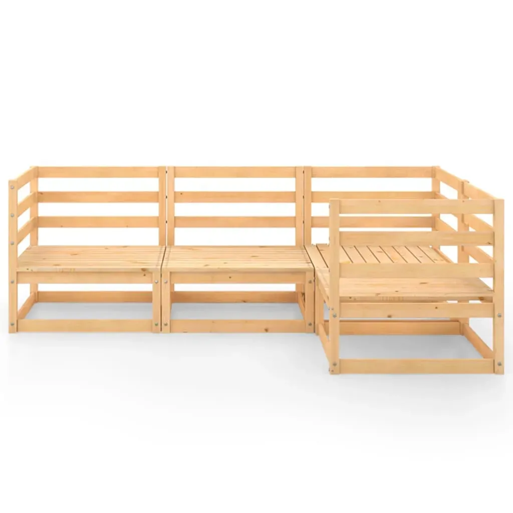 4 Piece Garden Lounge Set Solid Pinewood Price