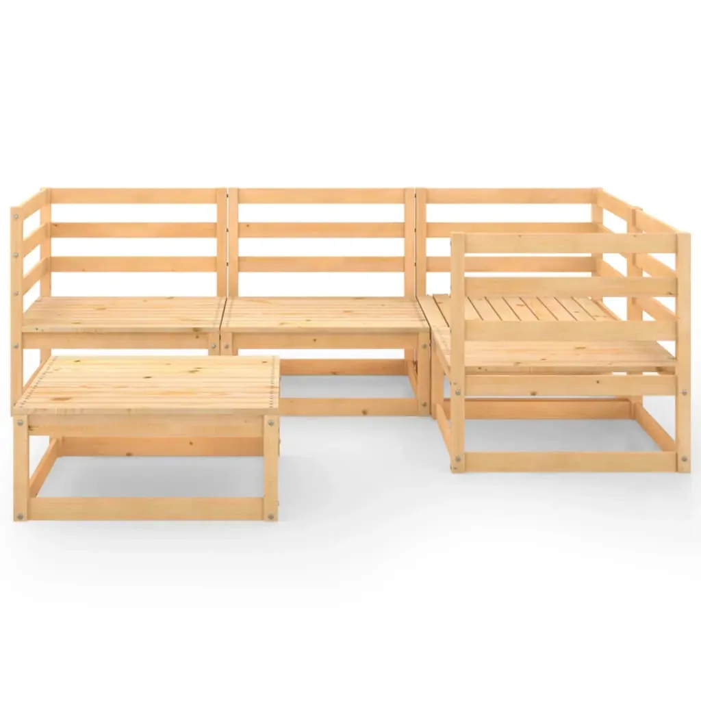 5 Piece Garden Lounge Set Solid Pinewood Price