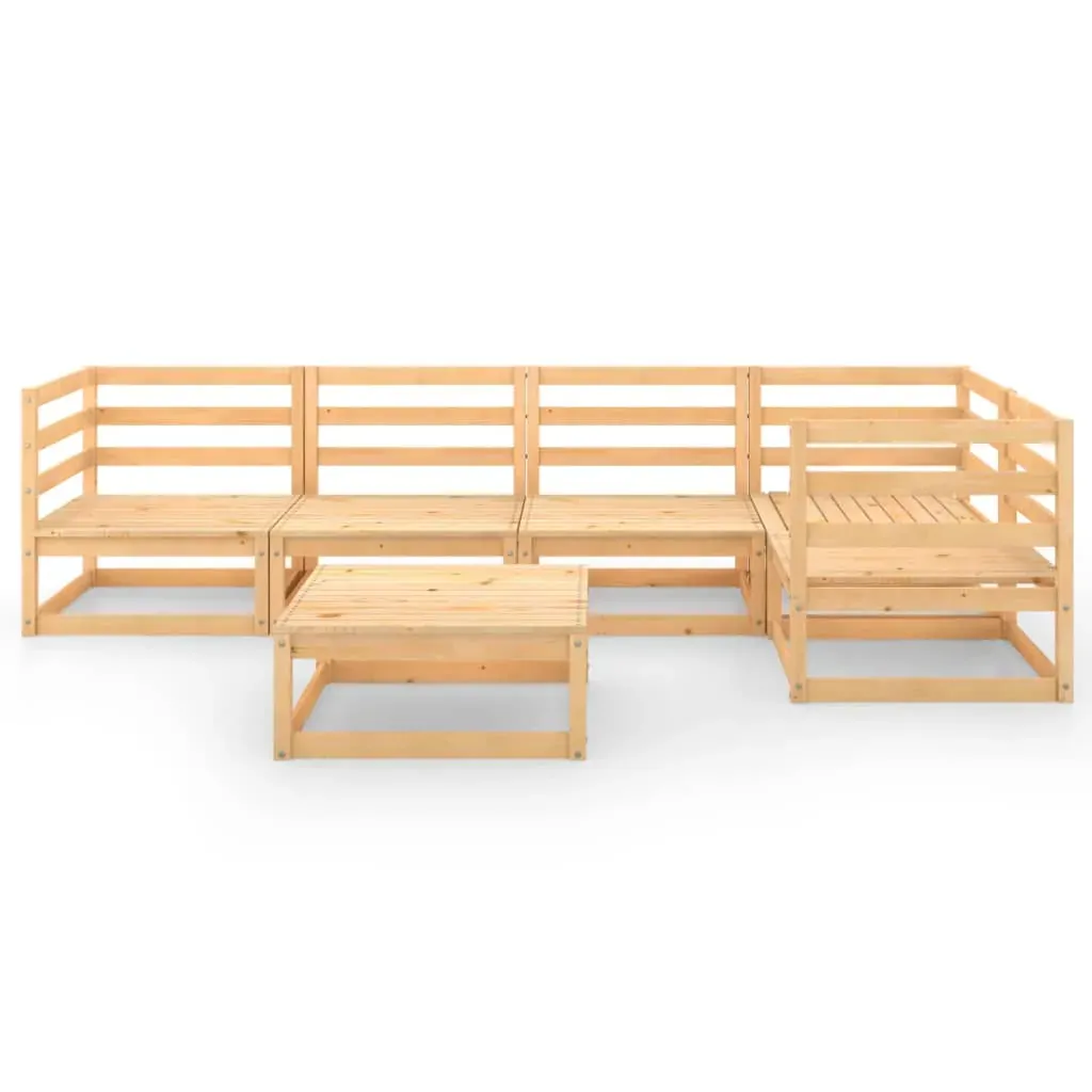 6 Piece Garden Lounge Set Solid Pinewood Price