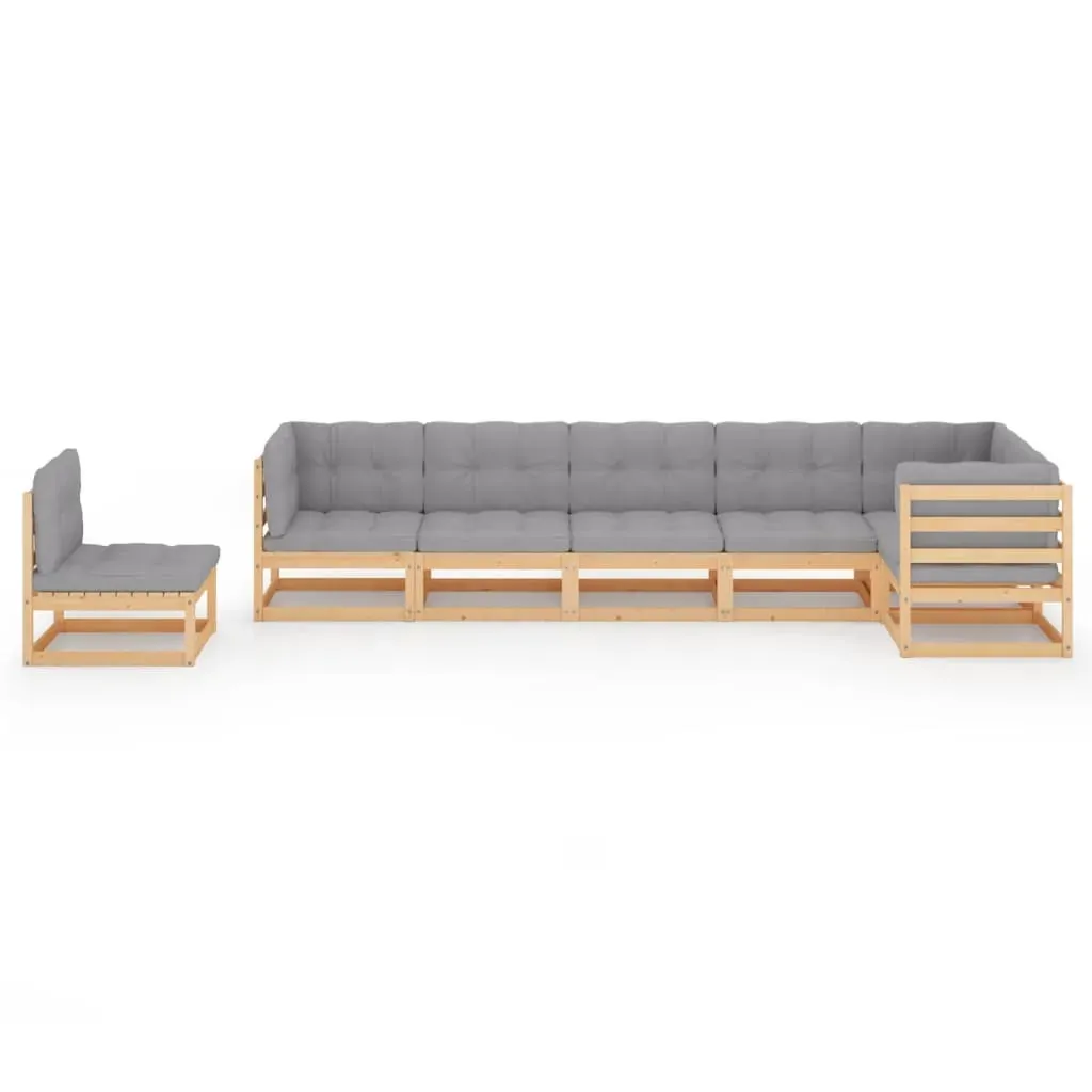 7 Piece Garden Lounge Set Solid Pinewood Price