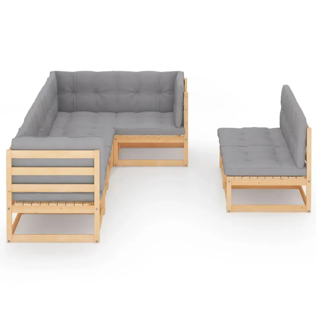7 Piece Garden Lounge Set Solid Pinewood Price