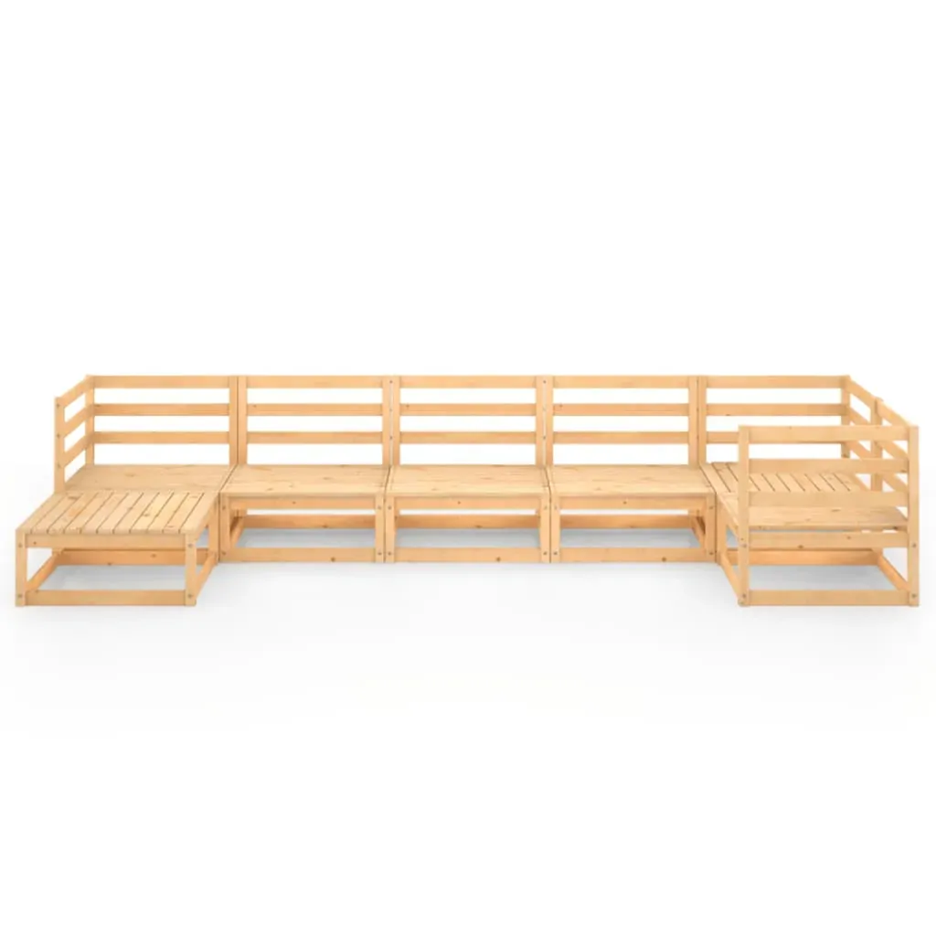 7 Piece Garden Lounge Set Solid Pinewood Price