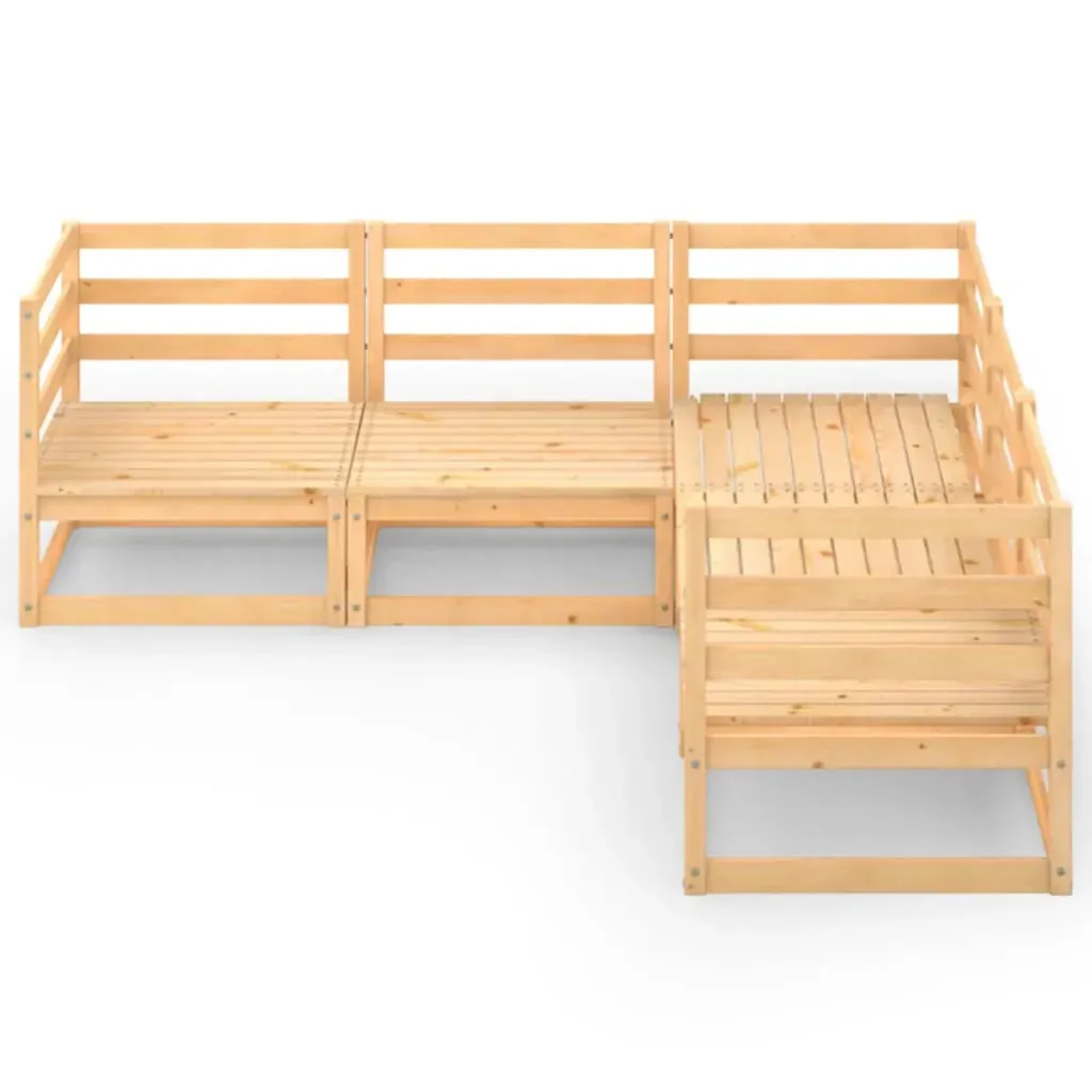 5 Piece Garden Lounge Set Solid Pinewood Price