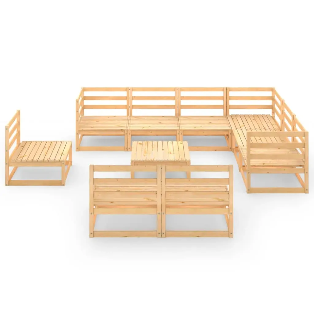 10 Piece Garden Lounge Set Solid Pinewood Price