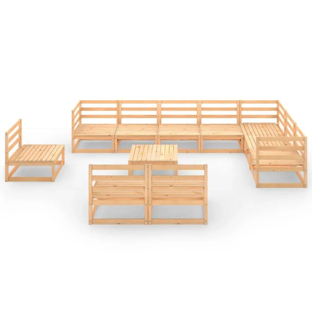 11 Piece Garden Lounge Set Solid Pinewood Price