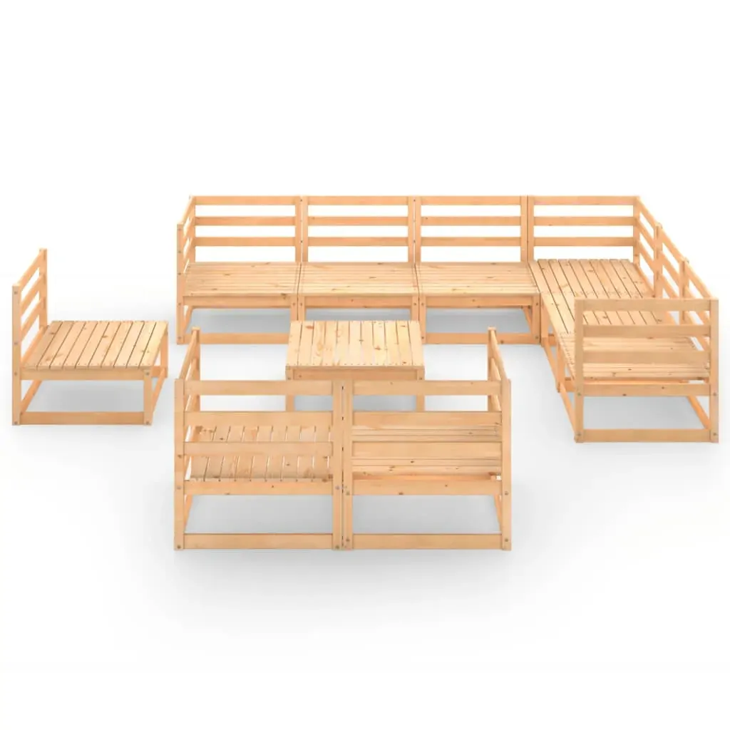 10 Piece Garden Lounge Set Solid Pinewood Price