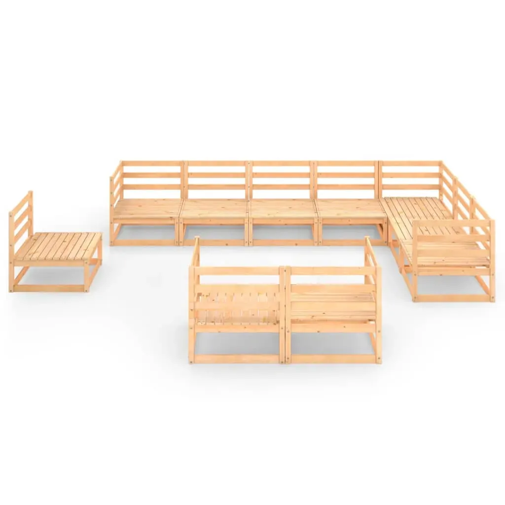 10 Piece Garden Lounge Set Solid Pinewood Price