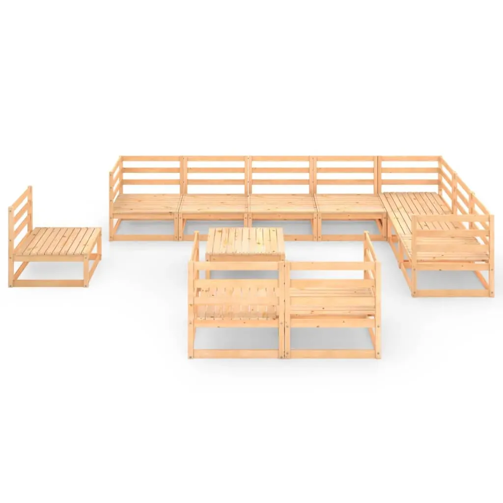 11 Piece Garden Lounge Set Solid Pinewood Price