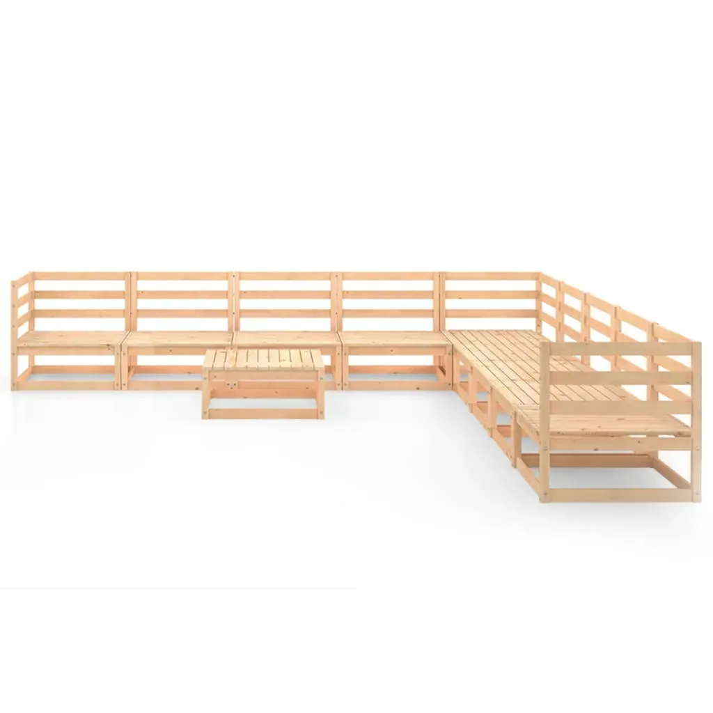10 Piece Garden Lounge Set Solid Pinewood Price