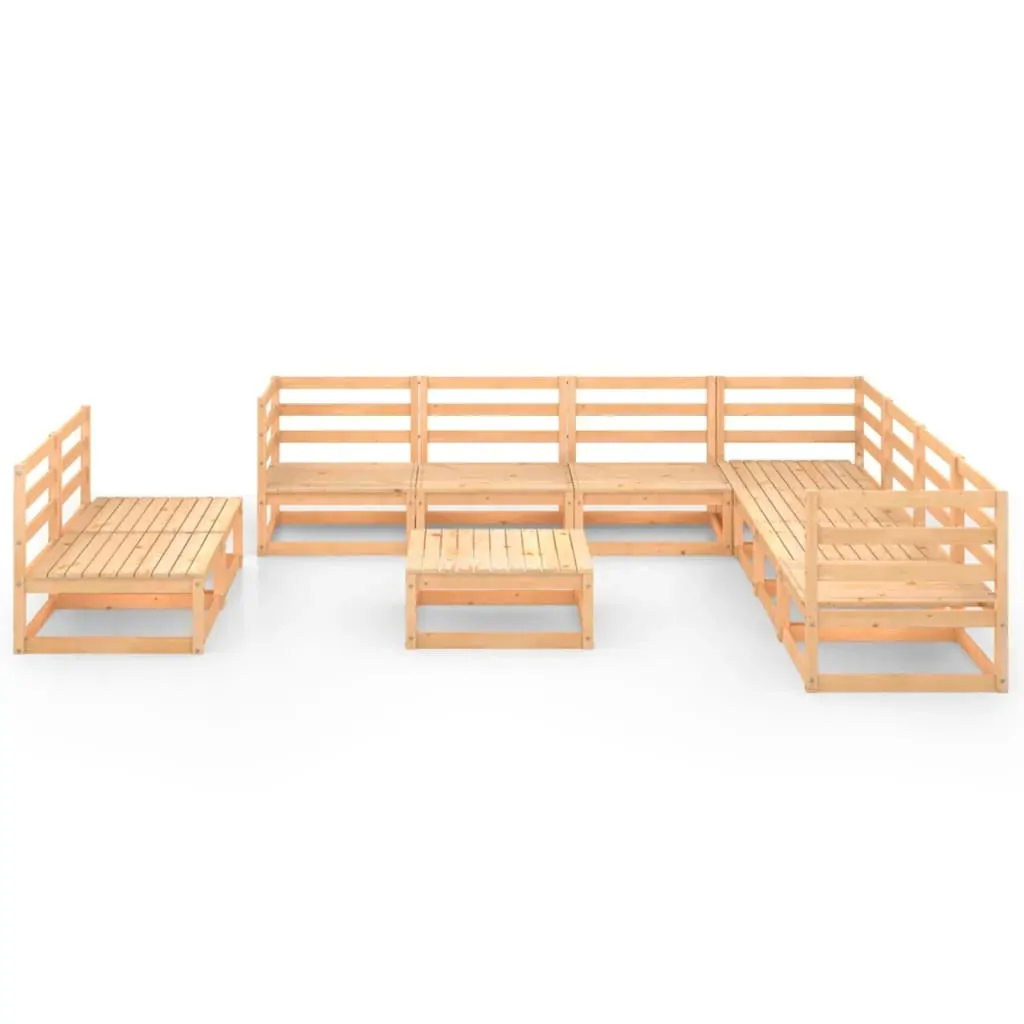 10 Piece Garden Lounge Set Solid Pinewood Price