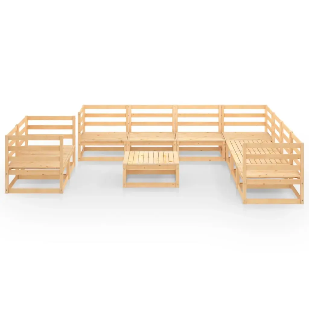 10 Piece Garden Lounge Set Solid Pinewood Price