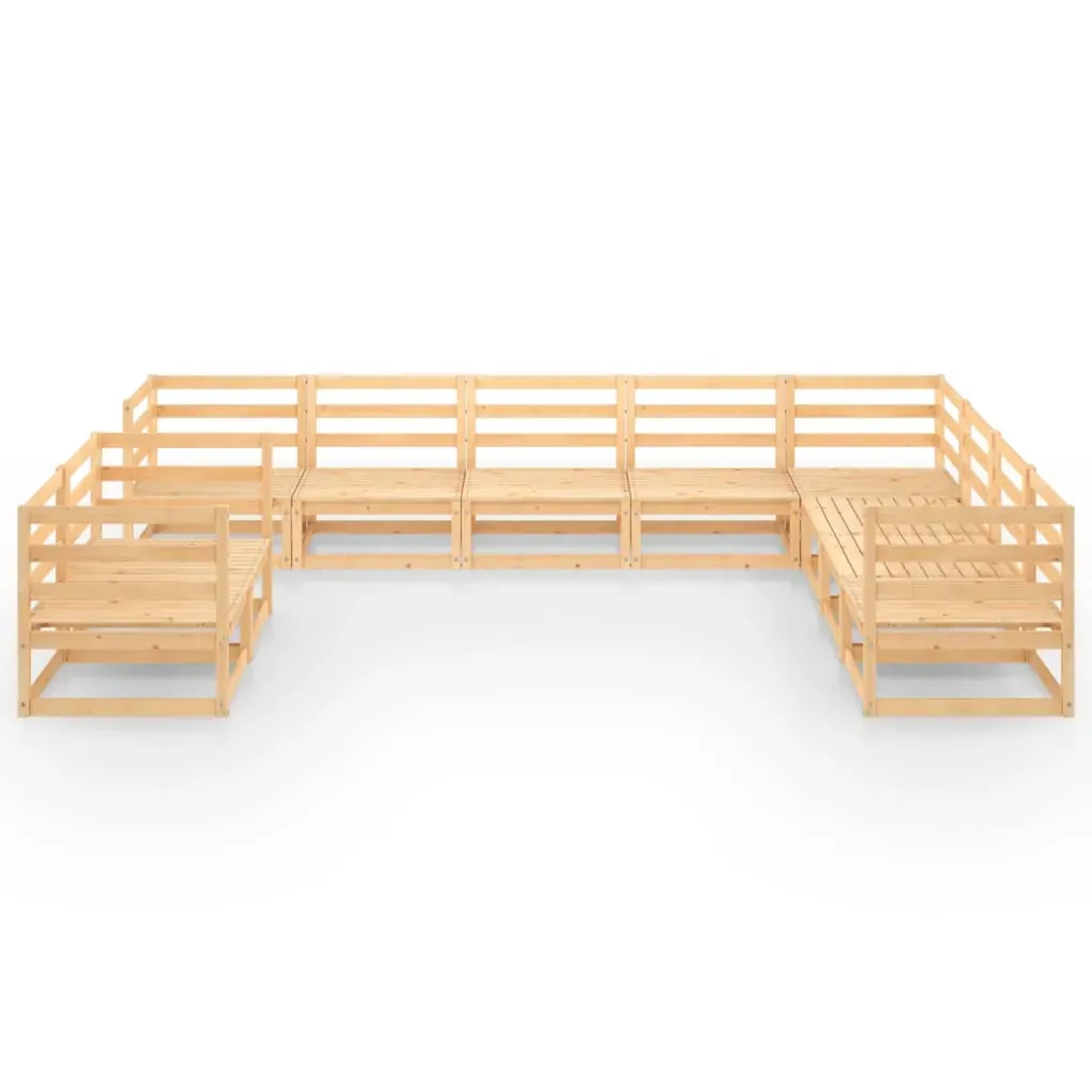 10 Piece Garden Lounge Set Solid Pinewood Price
