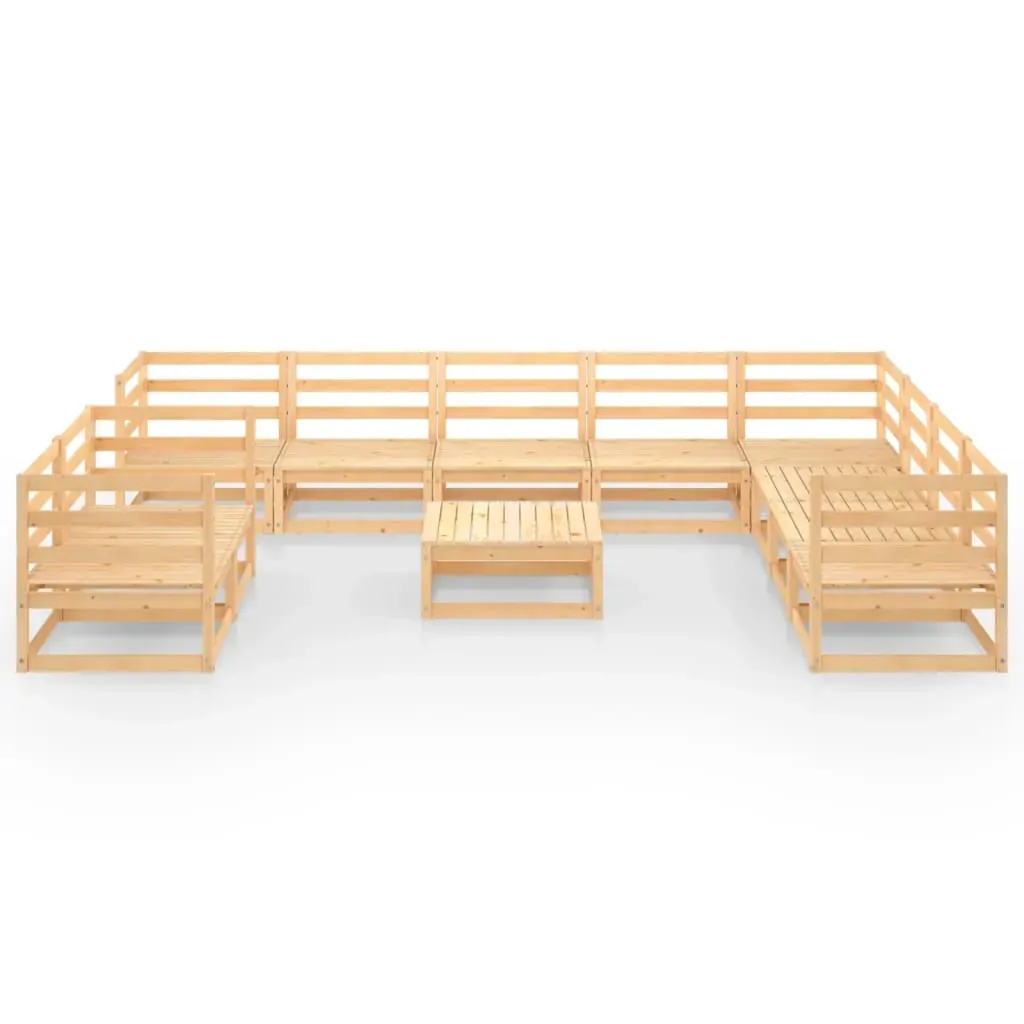 11 Piece Garden Lounge Set Solid Pinewood Price