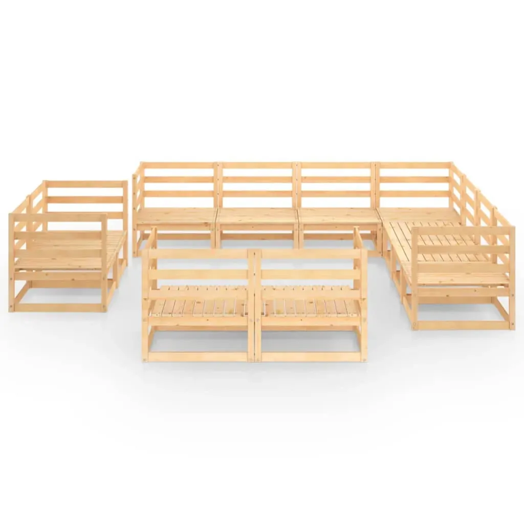 11 Piece Garden Lounge Set Solid Pinewood Price