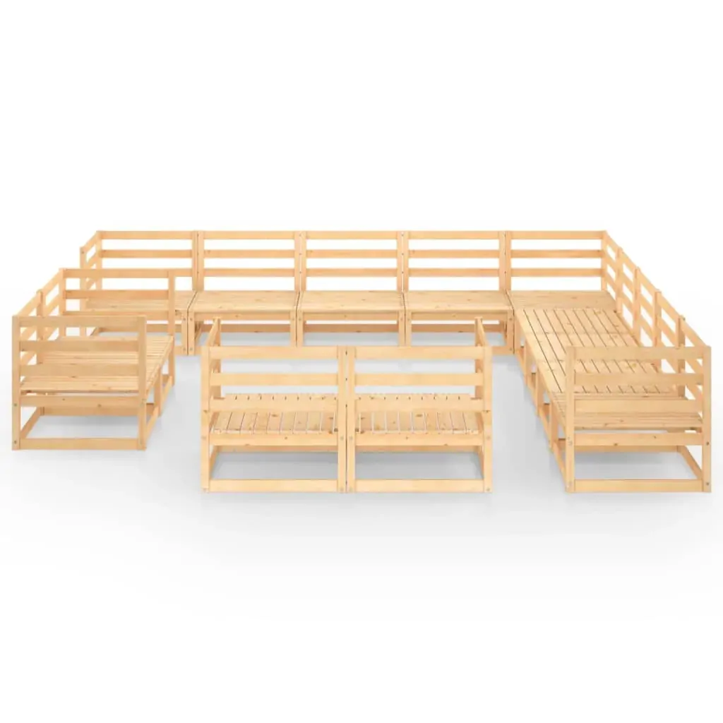 13 Piece Garden Lounge Set Solid Pinewood Price