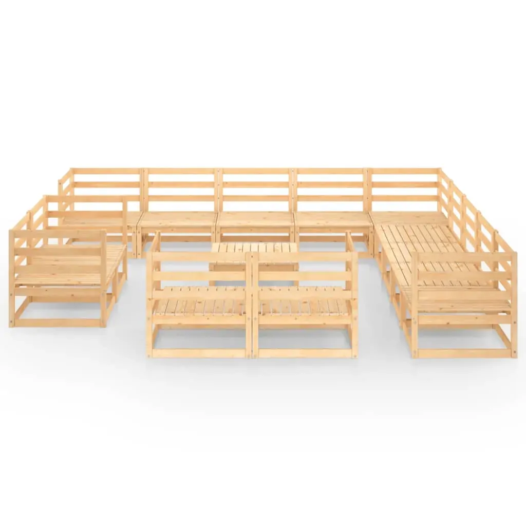 14 Piece Garden Lounge Set Solid Pinewood Price