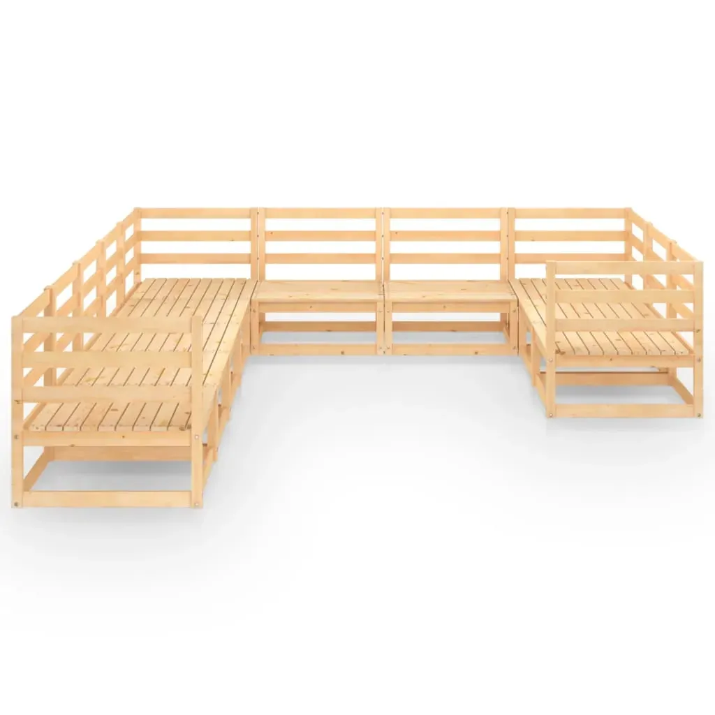 10 Piece Garden Lounge Set Solid Pinewood Price