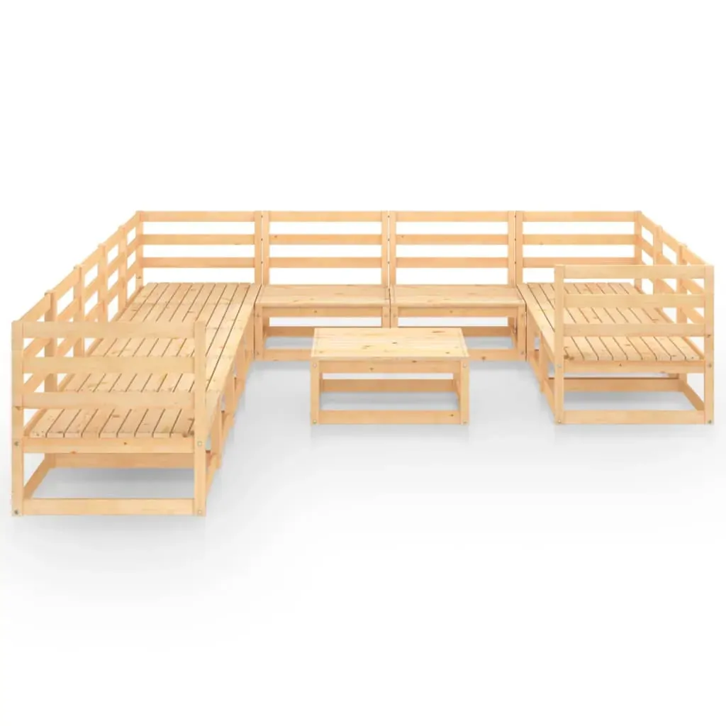 11 Piece Garden Lounge Set Solid Pinewood Price