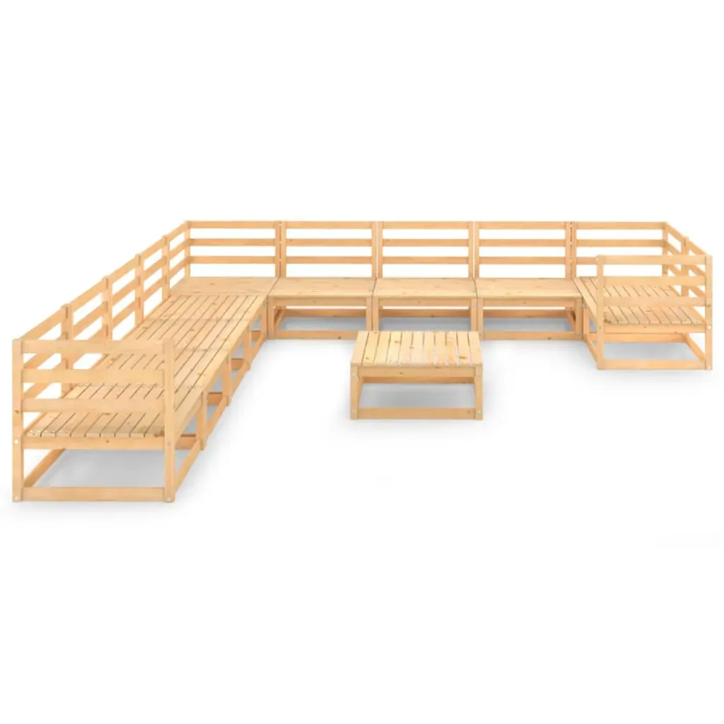 11 Piece Garden Lounge Set Solid Pinewood Price