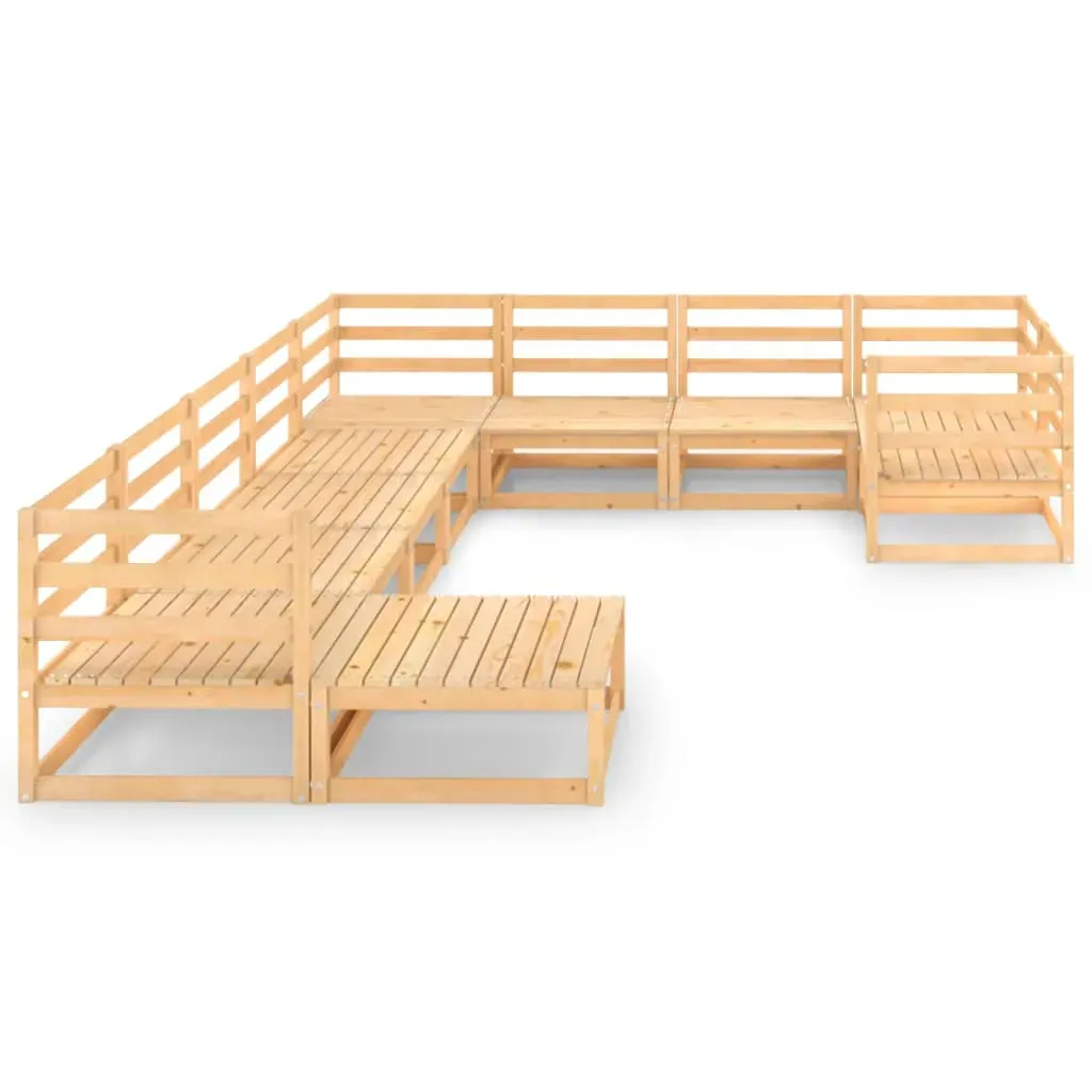10 Piece Garden Lounge Set Solid Pinewood Price